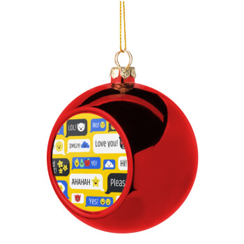 Emoji's text messages, Χριστουγεννιάτικη μπάλα δένδρου Κόκκινη 8cm