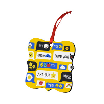 Emoji's text messages, Στολίδι Χριστουγεννιάτικο στολίδι polygon ξύλινο 7.5cm