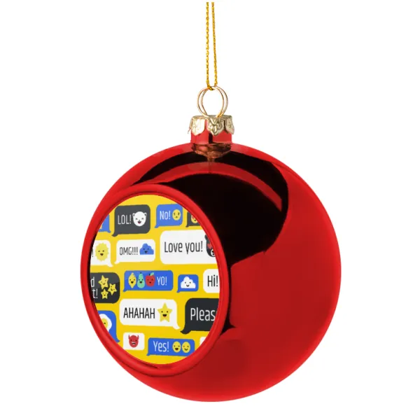 Emoji's text messages — Χριστουγεννιάτικη μπάλα δένδρου Κόκκινη 8cm