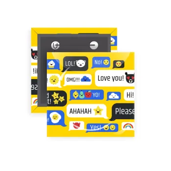 Emoji's text messages, Κονκάρδα παραμάνα τετράγωνη 5x5cm