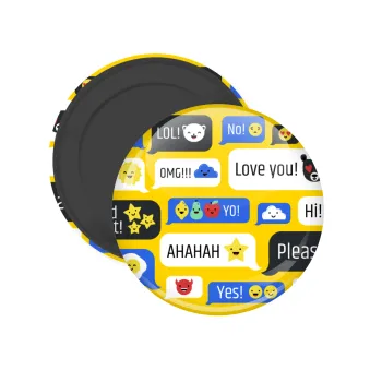Emoji's text messages, Μαγνητάκι ψυγείου στρογγυλό διάστασης 5cm