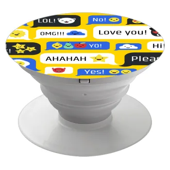 Emoji's text messages, Phone Holders Stand  Λευκό Βάση Στήριξης Κινητού στο Χέρι