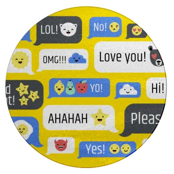Emoji's text messages, Επιφάνεια κοπής γυάλινη στρογγυλή (30cm)