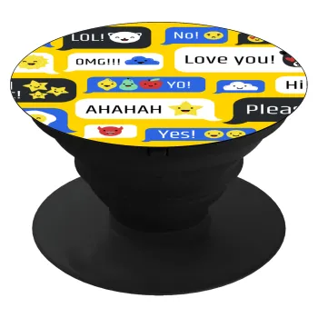 Emoji's text messages, Phone Holders Stand  Μαύρο Βάση Στήριξης Κινητού στο Χέρι