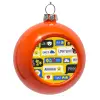 Orange Christmas tree ornament bauble 8cm