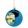 Blue Christmas tree ball ornament 8cm