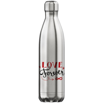 Love forever ∞, Inox (Stainless steel) hot metal mug, double wall, 750ml