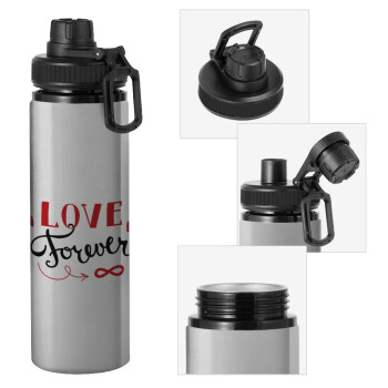Love forever ∞, Μεταλλικό παγούρι νερού με καπάκι ασφαλείας, αλουμινίου 850ml