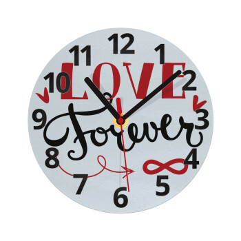 Love forever ∞, Ρολόι τοίχου γυάλινο (20cm)