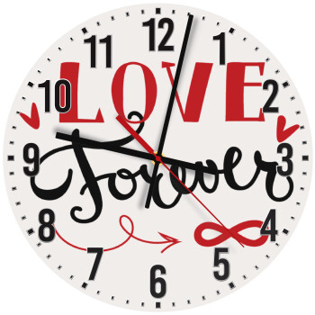 Love forever ∞, Ρολόι τοίχου ξύλινο (30cm)