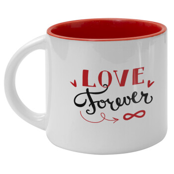 Love forever ∞, Κούπα κεραμική 400ml Λευκή/Κόκκινη