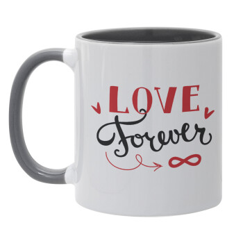 Love forever ∞, Mug colored grey, ceramic, 330ml
