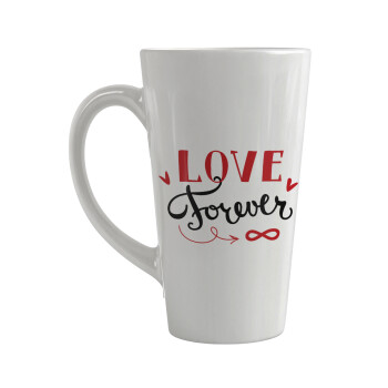 Love forever ∞, Κούπα κωνική Latte Μεγάλη, κεραμική, 450ml