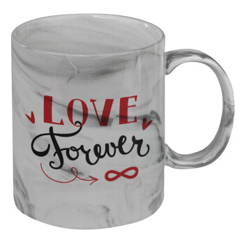 Love forever ∞, Mug ceramic marble style, 330ml