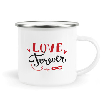 Love forever ∞, Metallic enamel cup white 360ml