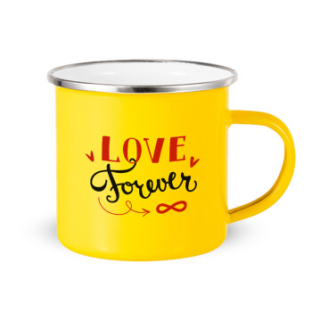 Love forever ∞, Κούπα Μεταλλική εμαγιέ Κίτρινη 360ml