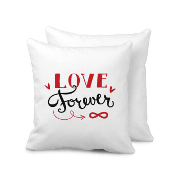 Love forever ∞, Μαξιλάρι καναπέ 40x40cm περιέχεται το  γέμισμα