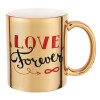 Mug ceramic, gold mirror, 330ml