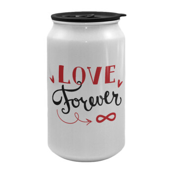 Love forever ∞, Κούπα ταξιδιού μεταλλική με καπάκι (tin-can) 500ml