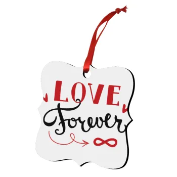 Love forever ∞, Στολίδι Χριστουγεννιάτικο στολίδι polygon ξύλινο 7.5cm