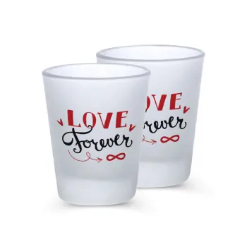 Love forever ∞, Σφηνοπότηρα γυάλινα 45ml του πάγου (2 τεμάχια)