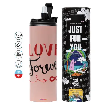 Love forever ∞, Tumbler stainless steel PINK 600ml