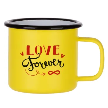 Love forever ∞, Metallic enamel MATT Yellow cup 360ml