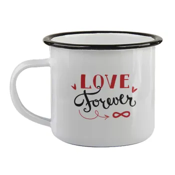 Love forever ∞, Κούπα εμαγιέ με μαύρο χείλος 360ml