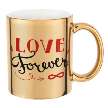 Love forever ∞, Mug ceramic, gold mirror, 330ml