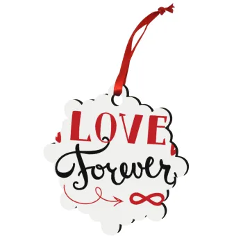 Love forever ∞, Christmas ornament snowflake wooden 7.5cm