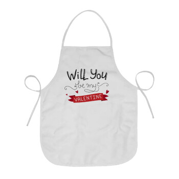 Will you be my Valentine???, Chef Apron Short Full Length Adult (63x75cm)