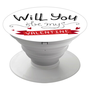 Will you be my Valentine???, Phone Holders Stand  White Hand-held Mobile Phone Holder