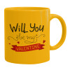 Ceramic coffee mug yellow, 330ml