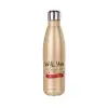 Glitter gold stainless steel thermos bottle, double-walled, 500ml