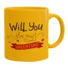 Ceramic coffee mug yellow, 330ml