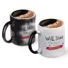 Color changing magic Mug, ceramic, 330ml when adding hot liquid inside, the black colour desappears (1 pcs)