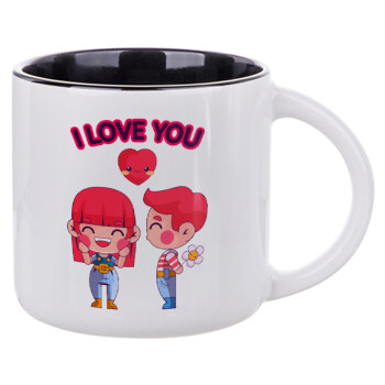 Couple, I love you, Κούπα κεραμική 400ml Λευκή/Μαύρη