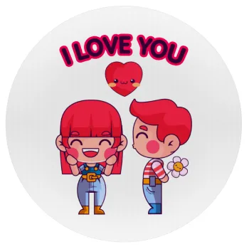 Couple, I love you, Mousepad Στρογγυλό 20cm
