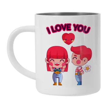 Couple, I love you, Mug Stainless steel double wall 300ml