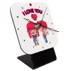 Quartz Wooden table clock with hands (10cm)
