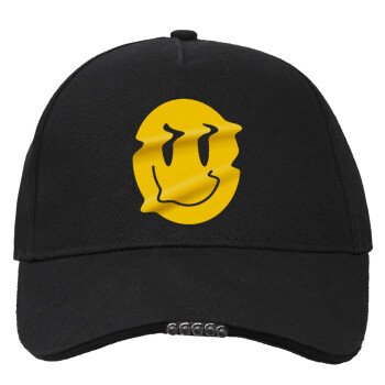 Smile avatar distrorted, Work & Activity LED Light Cap – Perfect for Night & Low Light Conditions (100% COTTON, ADULT, UNISEX)
