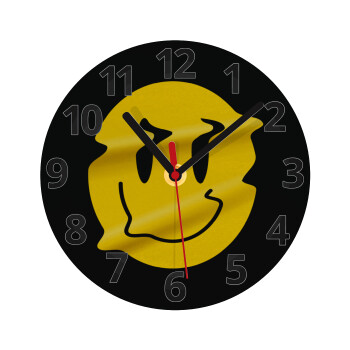 Smile avatar distrorted, Ρολόι τοίχου γυάλινο (20cm)