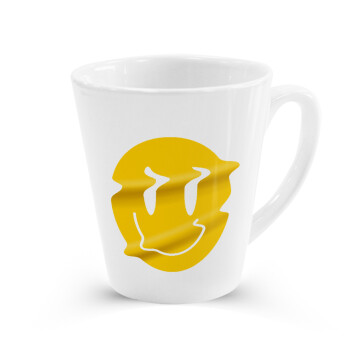 Smile avatar distrorted, Κούπα κωνική Latte Λευκή, κεραμική, 300ml