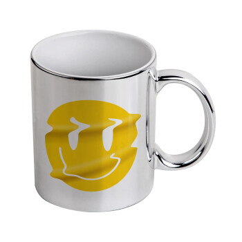 Smile avatar distrorted, Mug ceramic, silver mirror, 330ml