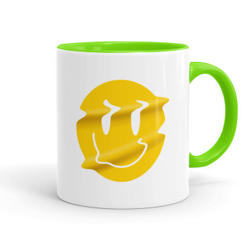 Smile avatar distrorted, Mug colored light green, ceramic, 330ml