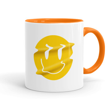 Smile avatar distrorted, Mug colored orange, ceramic, 330ml
