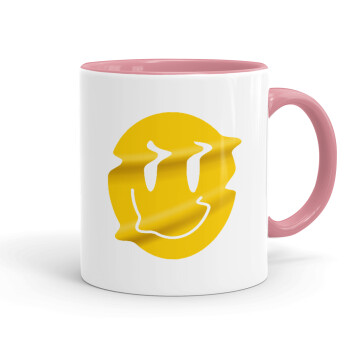 Smile avatar distrorted, Mug colored pink, ceramic, 330ml
