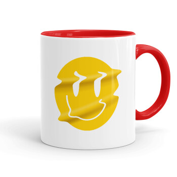 Smile avatar distrorted, Mug colored red, ceramic, 330ml