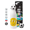 Soccer Metal mug thermos, double wall, 550ml