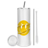 Tumbler stainless steel 600ml, with metal straw & cleaning brush